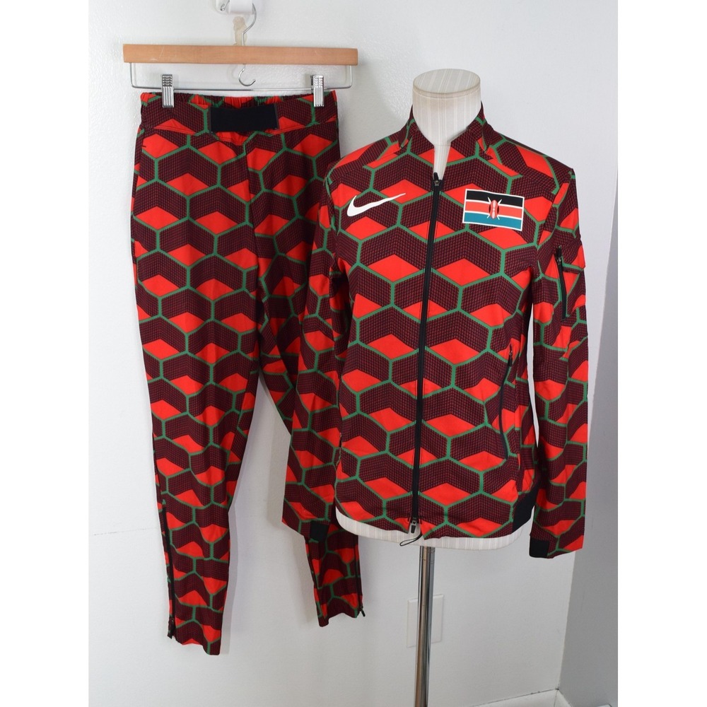 Nike Kenya National Team Jacket Pants Set XS Red Green Track Suit Red Pro Elite